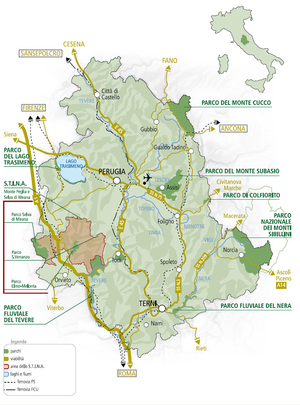 Mappa Cliccabile dei Parchi in Umbria - Parchi in Umbria ...