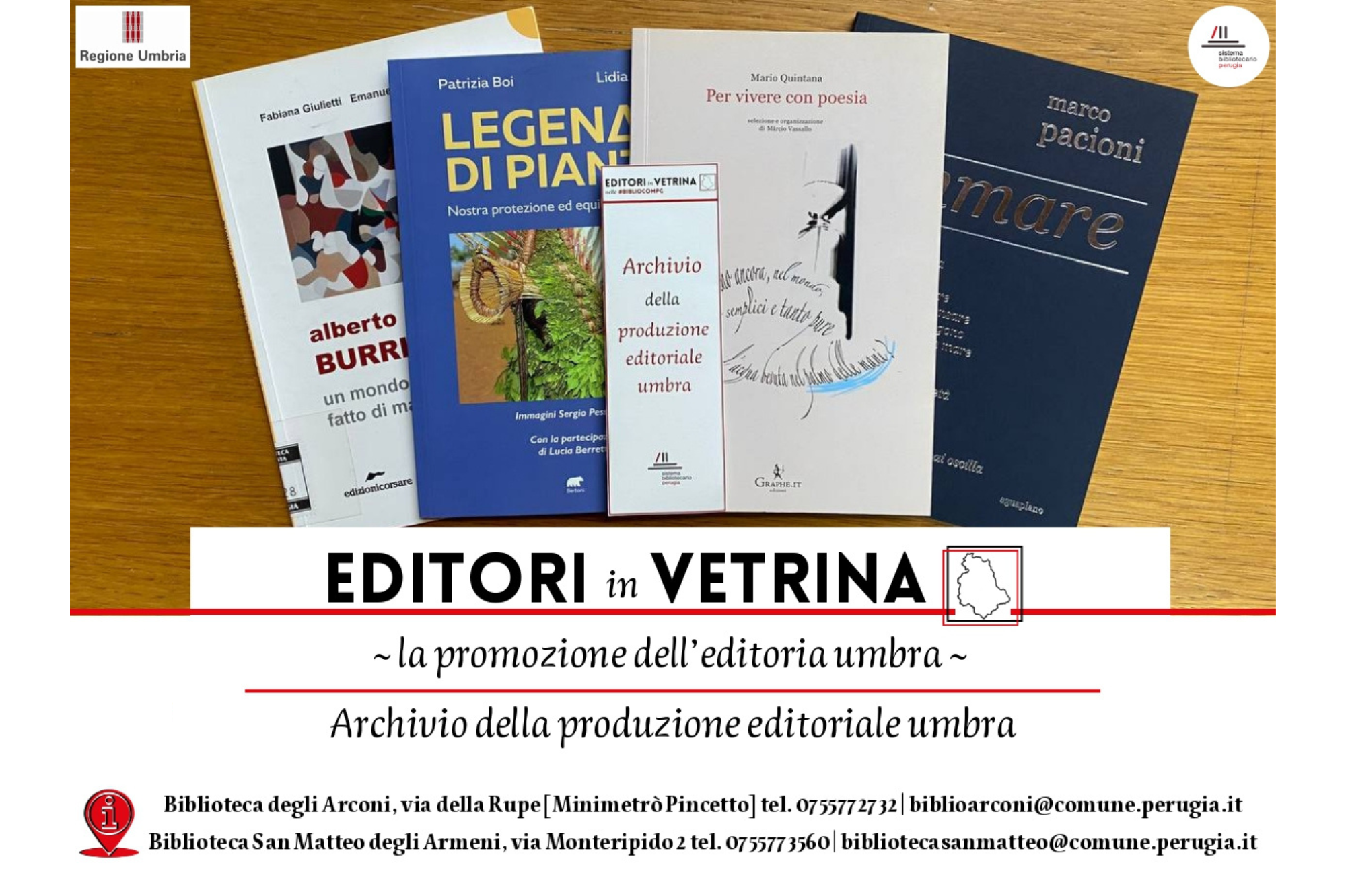 La promozione dell’Editoria umbra - Archivio della produzione editoriale umbra. Appuntamenti dal 3 ottobre al 23 novembre 2023