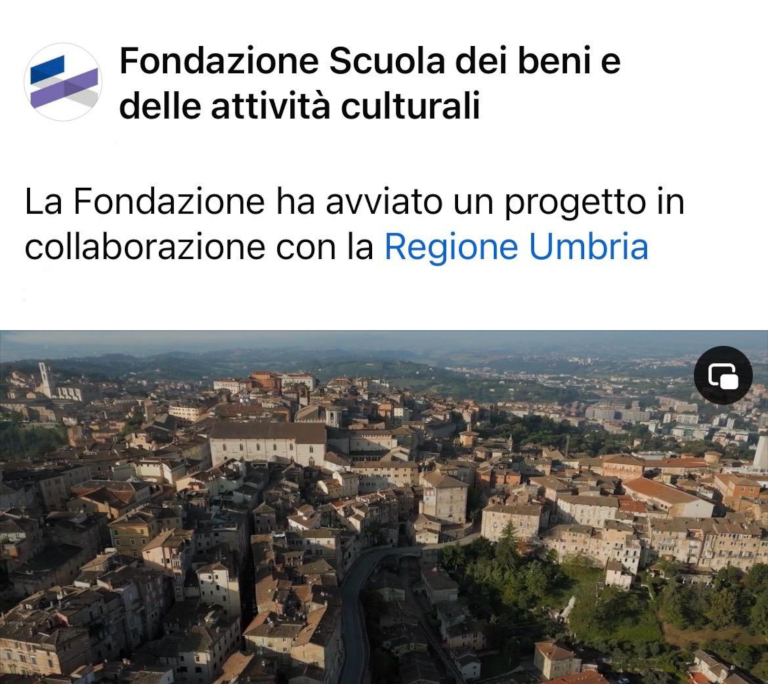 La Fondazione Scuola dei beni e delle attività culturali ha avviato un progetto in collaborazione con la Regione Umbria per la trasformazione digitale nel territorio