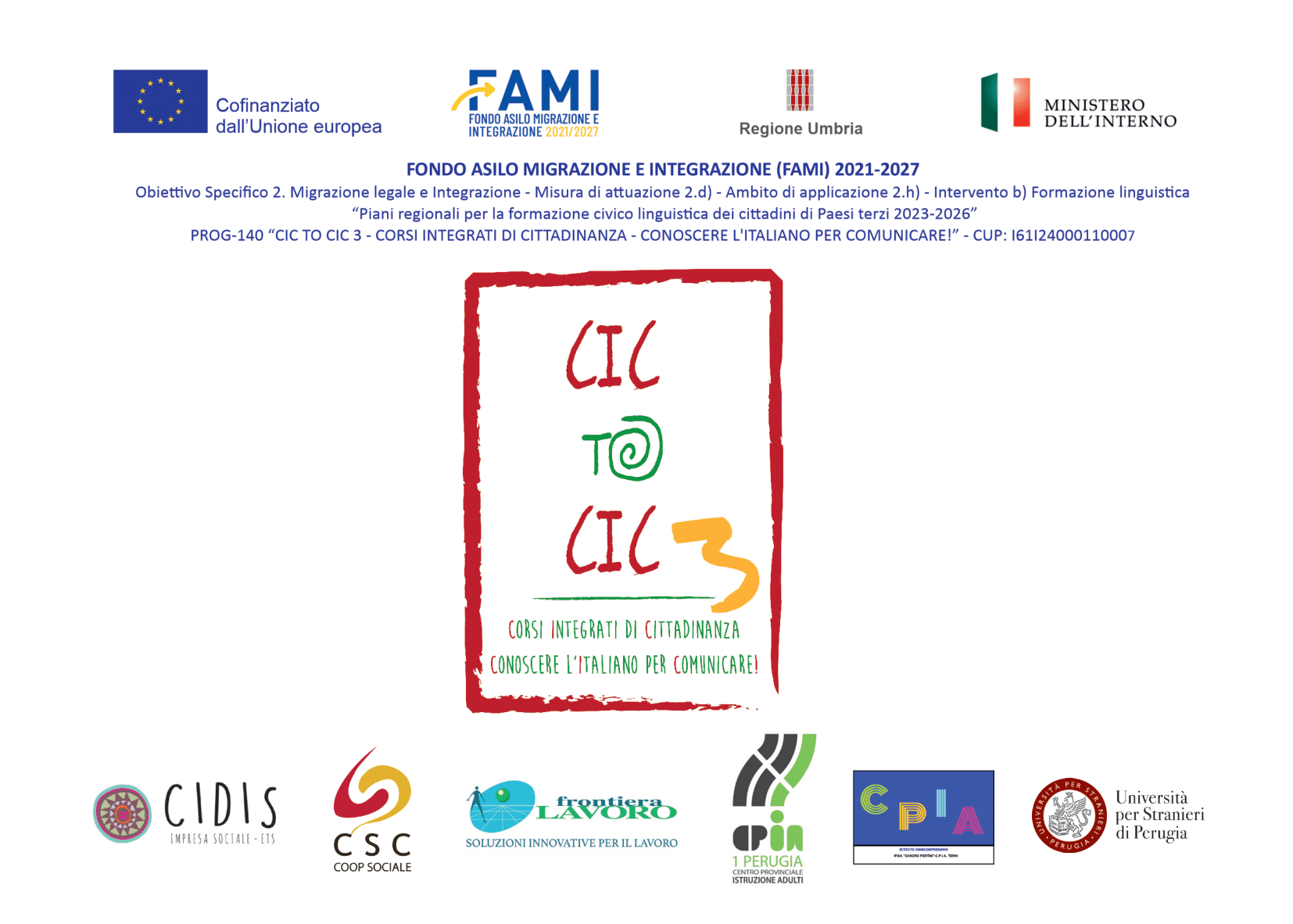 CIC to CIC 3 - Corsi Integrati di Cittadinanza - Conoscere l'Italiano per Comunicare!